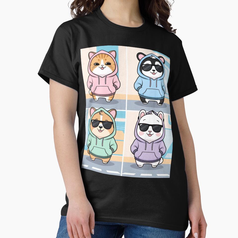 Cool Urban Animal Squad – Cute Cartoon Pets in Streetwear Style by PatternXS T-Shirts, Hoodie, Sweatshirt (Image 2)