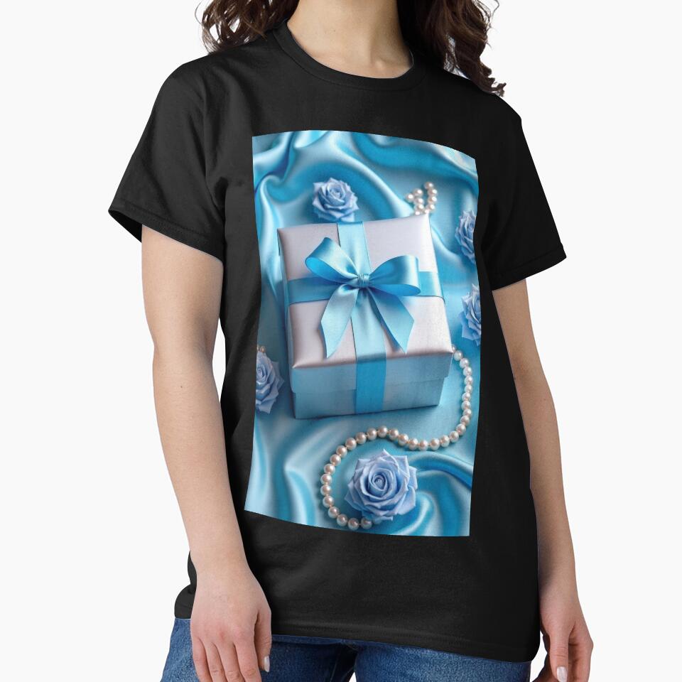 Valentines Day  blue gift with roses ,valentine art,valentine design by Expressions-Sel T-Shirts, Hoodie,... (Image 2)