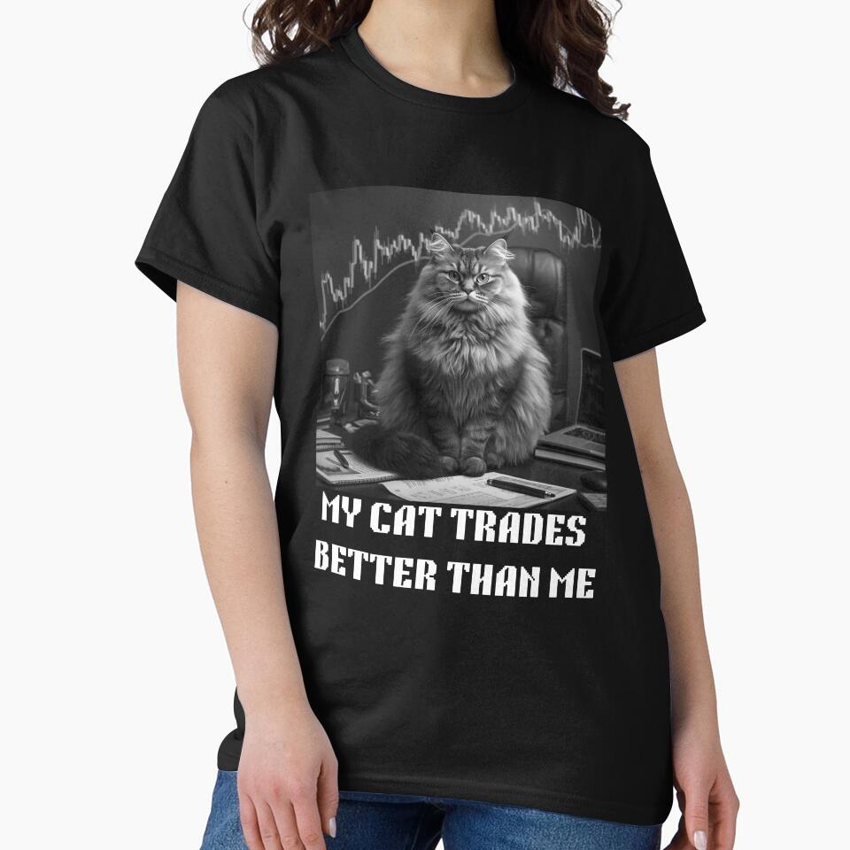 My Cat Trades Better Than Me – Funny Maine Coon Trader Cat Design by Kovrika T-Shirts, Hoodie, Sweatshirt (Image 2)