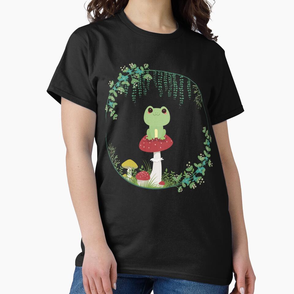 Cottagecore Aesthetic Kawaii Frog Goblincore Cute Mushroom by Makebashington T-Shirts, Hoodie, Sweatshirt (Image 2)