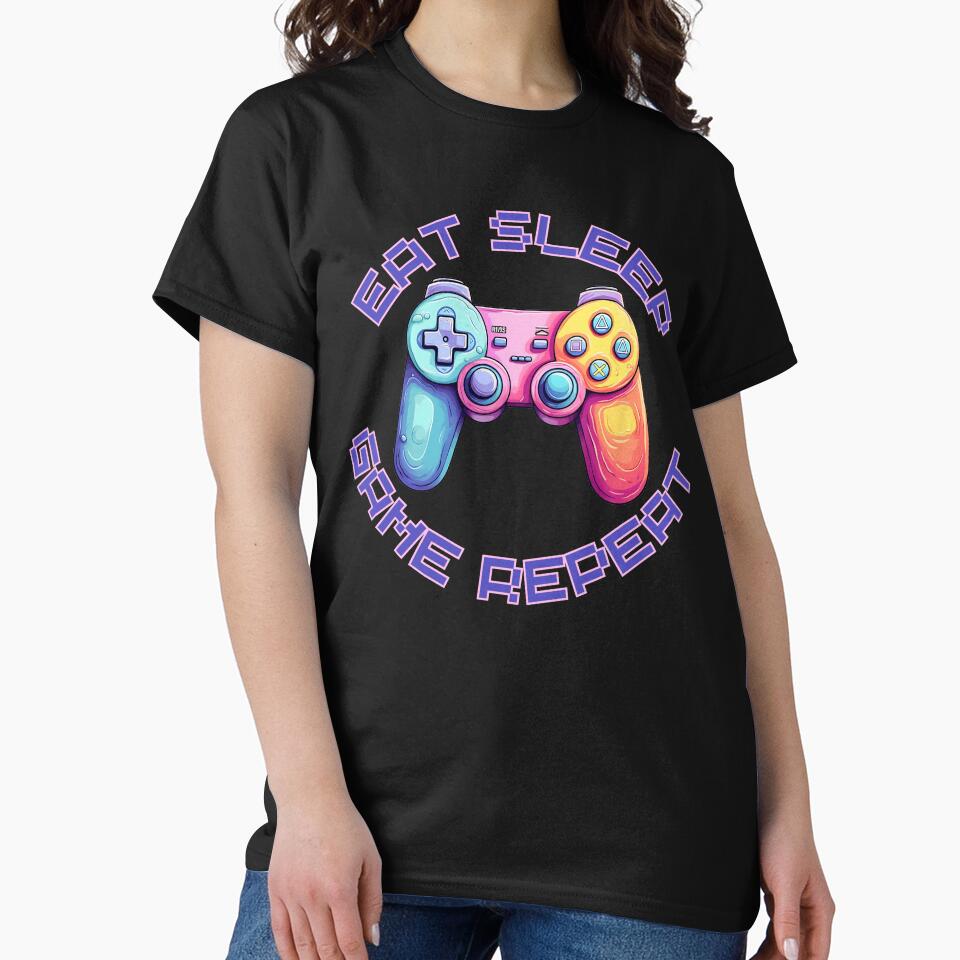 Eat Sleep Game Repeat by UtterlyCutterly T-Shirts, Hoodie, Sweatshirt | BlankRebels.com (Image 2)