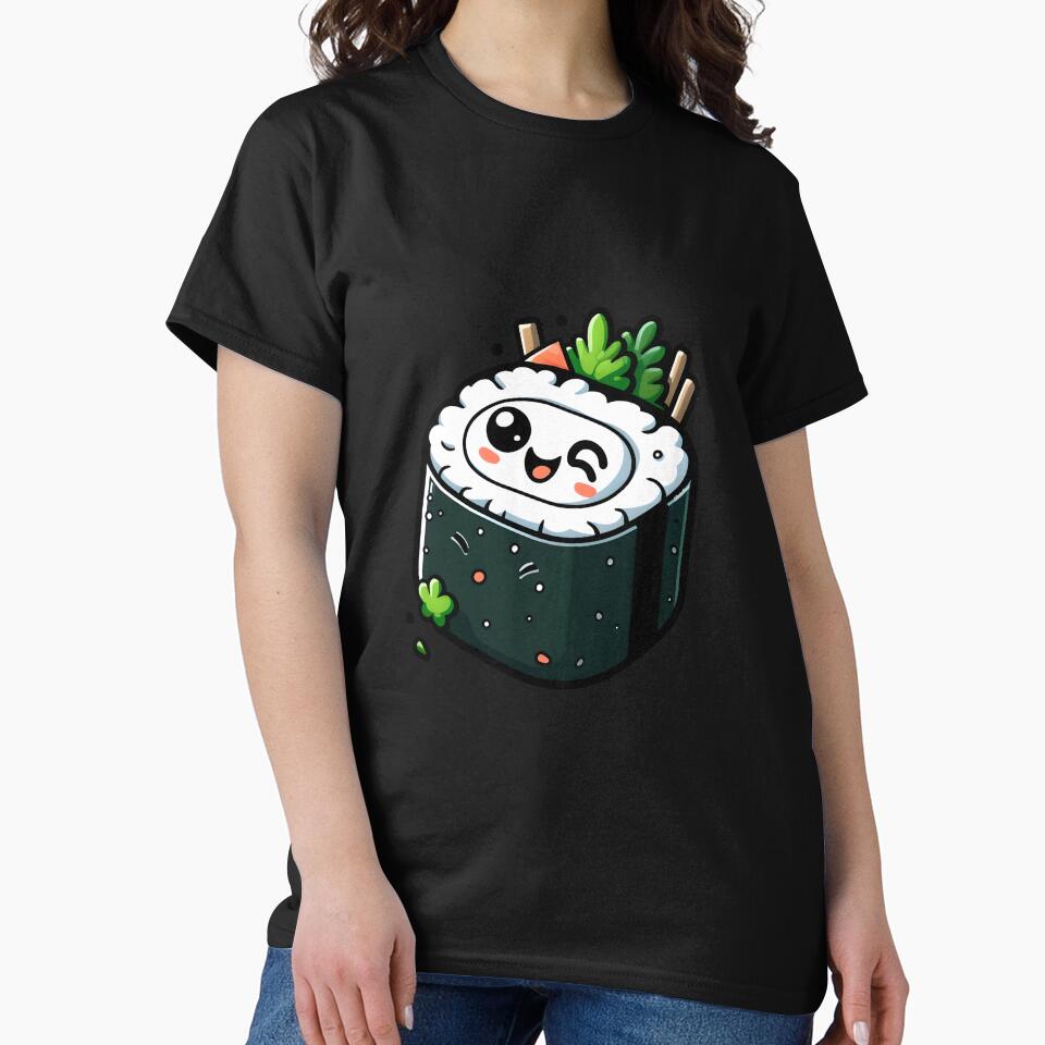 Cute Kawaii Sushi Roll - Adorable Japanese Food Art by StickaTime T-Shirts, Hoodie, Sweatshirt | BlankRebels.com (Image 2)
