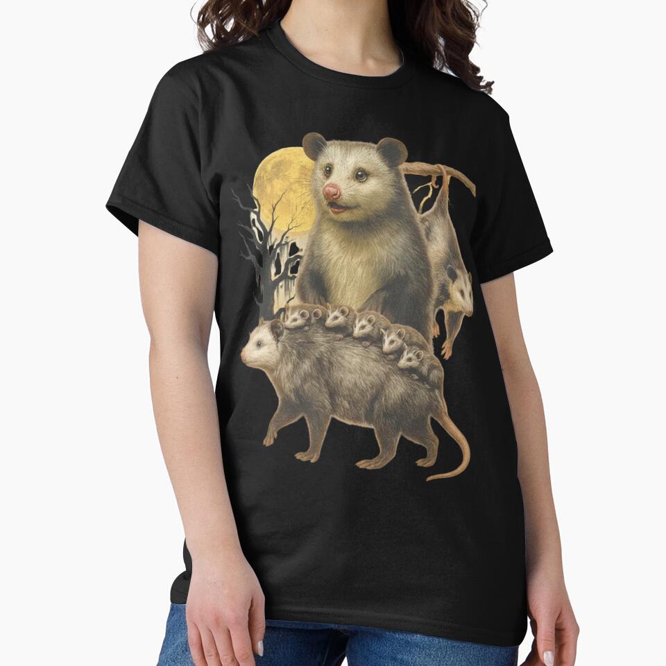Vintage 90s Opossum, Retro Wildlife Graphic, Baby Possum Nature Animal Moon, Cute Gift Unisex Y2k Forest... (Image 2)