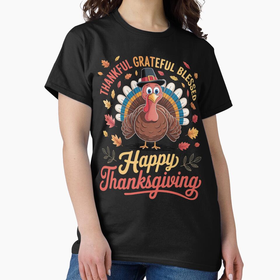 Thankful Grateful Blessed Thanksgiving Turkey by beramamr T-Shirts, Hoodie, Sweatshirt | BlankRebels.com (Image 2)