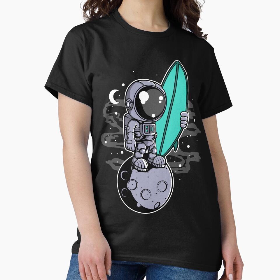 Astronaut Surfer - Funny Outer Space Lovers by Desteroids T-Shirts, Hoodie, Sweatshirt | BlankRebels.com (Image 2)