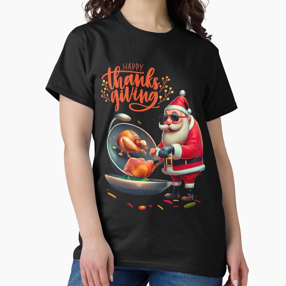 Santa is frying a turkey for thanksgiving day by ArtFeverShop T-Shirts, Hoodie, Sweatshirt | BlankRebels.com (Image 2)