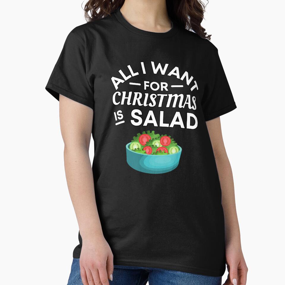 All I Want for Christmas Is Salad - Funny Salad Puns - Christmas Gift for Salad Lovers by CaitU T-Shirts,... (Image 2)