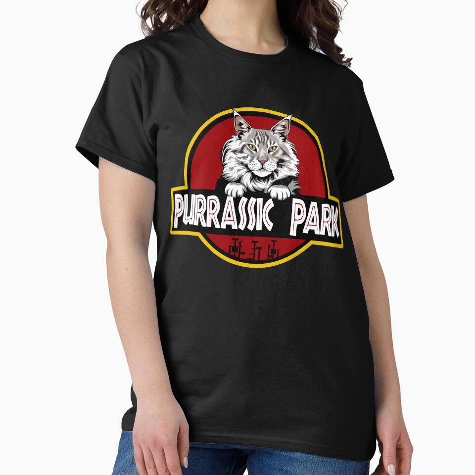 Funny Maine Coon Cat Purrassic Park by Funny Shirts Matter Hoodie, Sweatshirt | BlankRebels.com (Image 2)