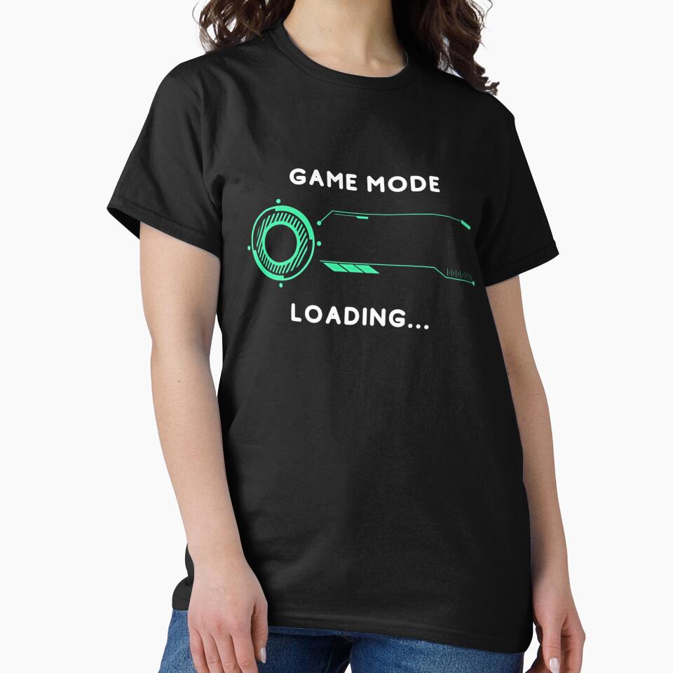 Game Mode Loading Text Based Illustration White Text T-Shirts, Hoodie, Sweatshirt