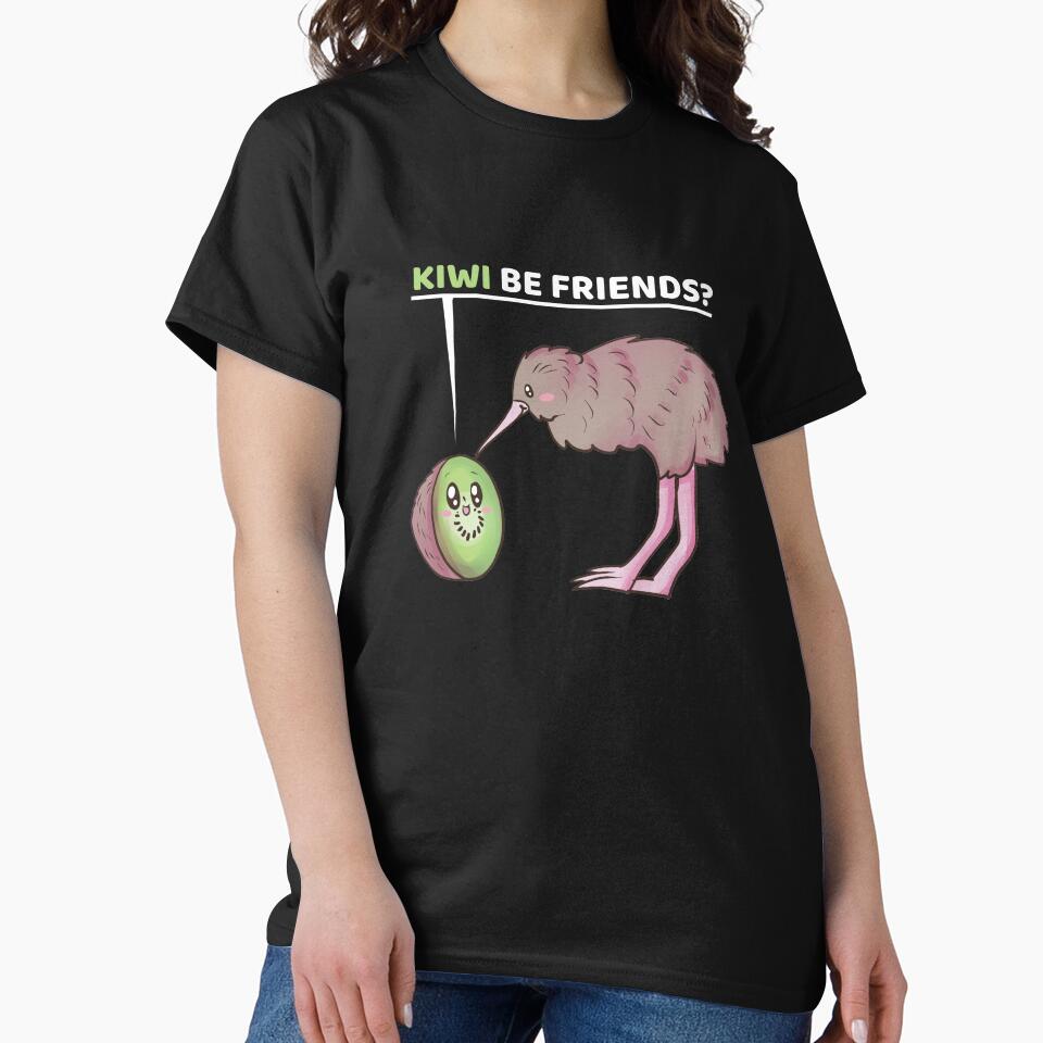 Kiwi Be Friends? Funny Kiwi Fruit New Zealand Bird Pun by fatamyfan1 T-Shirts, Hoodie, Sweatshirt | BlankRebels.com (Image 2)
