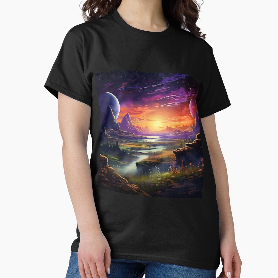 Fantasy Landscape - Planetary Sky by Fantasy Masterpiece T-Shirts, Hoodie, Sweatshirt | BlankRebels.com (Image 2)