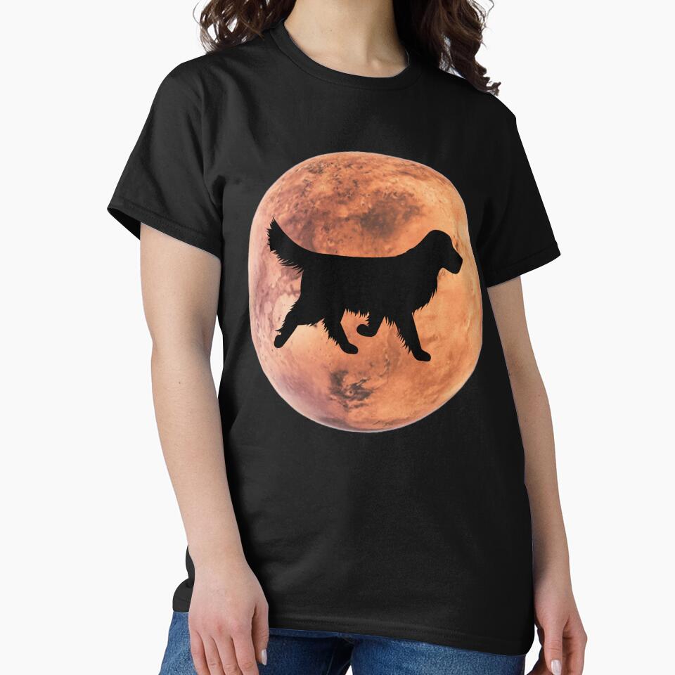 golden retriever Dog Silhouette in Mars golden retriever lover gift by alaechamlal T-Shirts, Hoodie, Sweatshirt (Image 2)