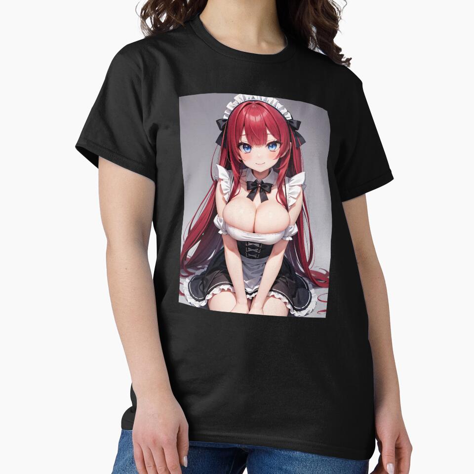 Red Haired Classic Maid by EnchantedAnime T-Shirts, Hoodie, Sweatshirt | BlankRebels.com (Image 2)