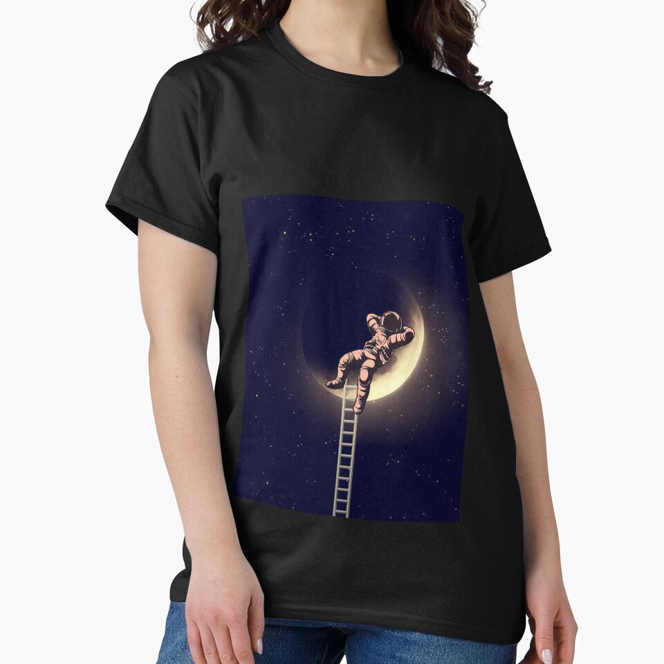 Astronaut is chilling on the moon. by DEVILcreationss T-Shirts, Hoodie, Sweatshirt | BlankRebels.com (Image 2)