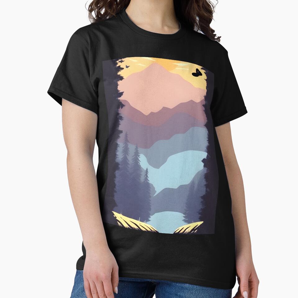 Find the Perfect Minimalist Landscape Mountain Trees Print for Your Personal Style by supeart T-Shirts, Hoodie,... (Image 2)