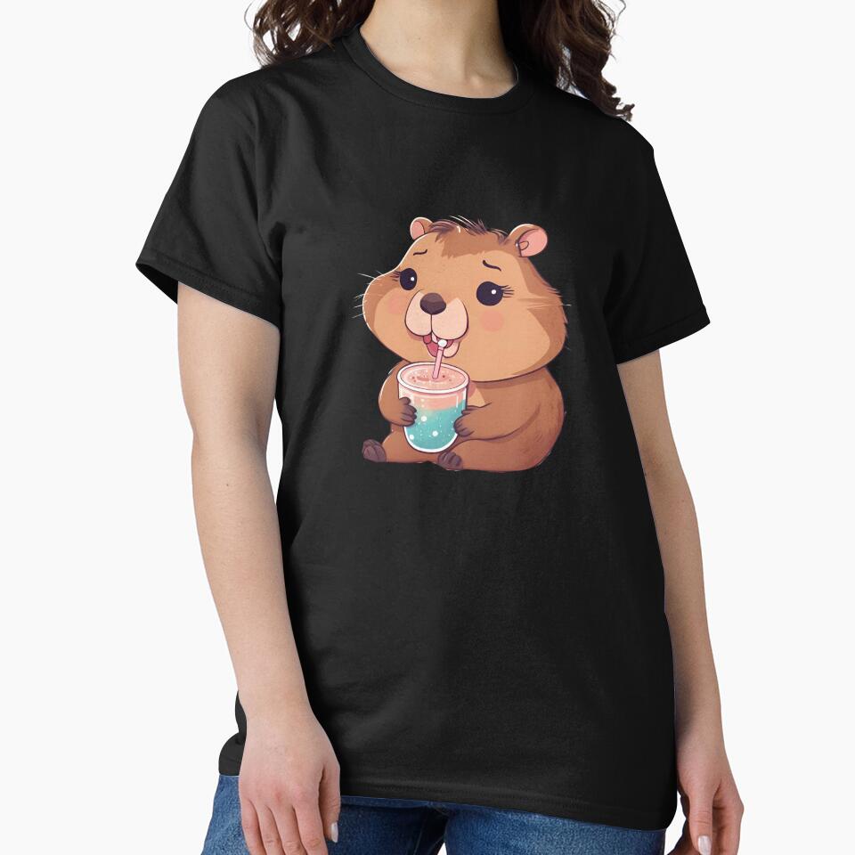 Cute bubble Tea Lover capybara by Artistusha T-Shirts, Hoodie, Sweatshirt | BlankRebels.com (Image 2)