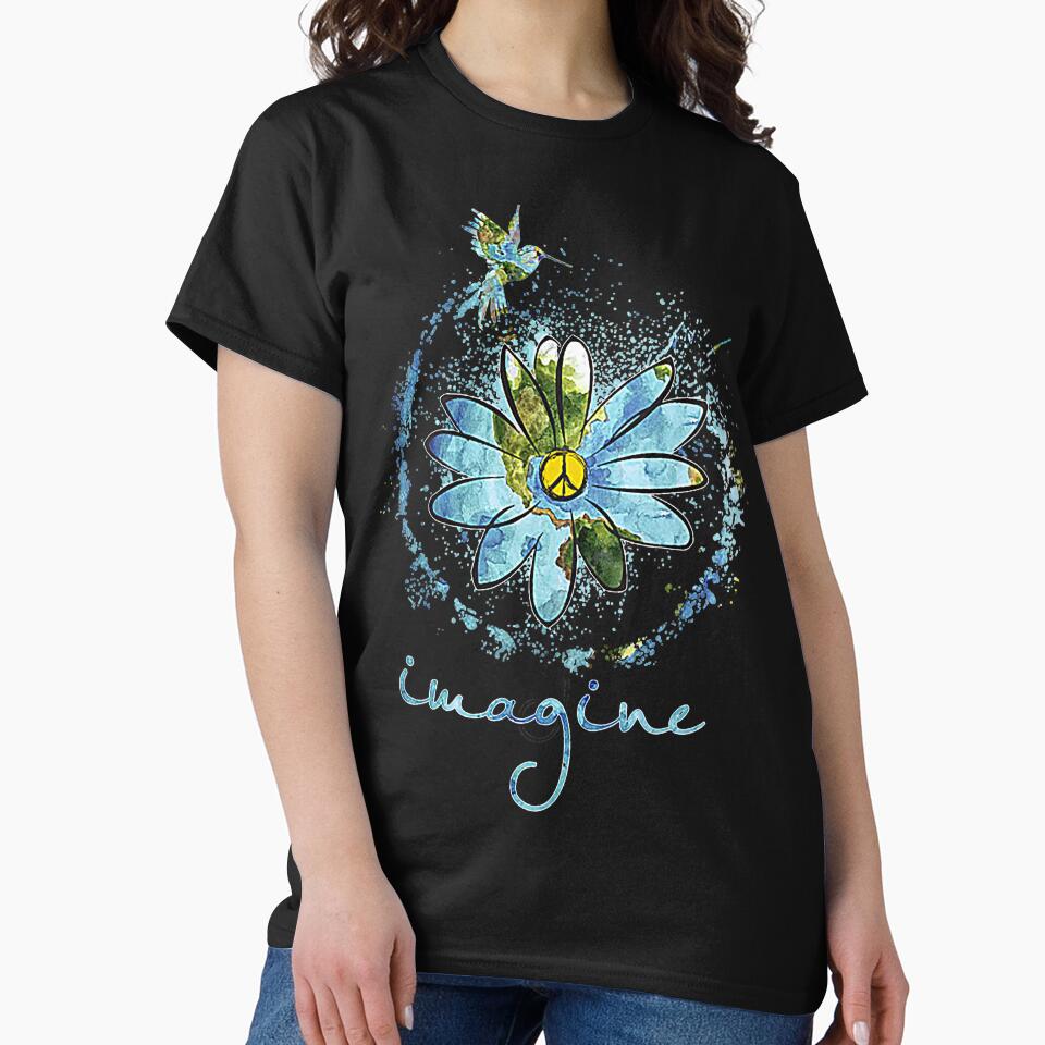Imagine Hippie Flower by rotdara53 T-Shirts, Hoodie, Sweatshirt | BlankRebels.com (Image 2)