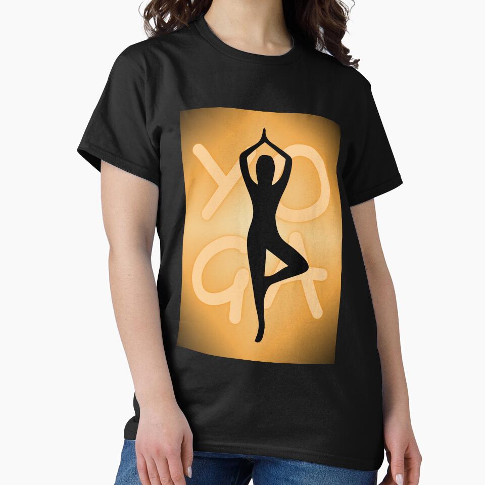 Yoga Pose Neon Orange Yoga Lettering by SoccaTamam T-Shirts, Hoodie, Sweatshirt | BlankRebels.com (Image 2)