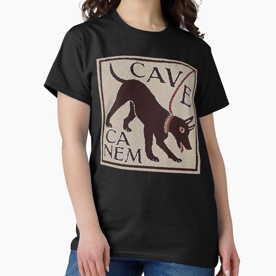Beware of Dog "Cave Canem" Greco-Roman Mosaic by Happy Puppy Print On Demand