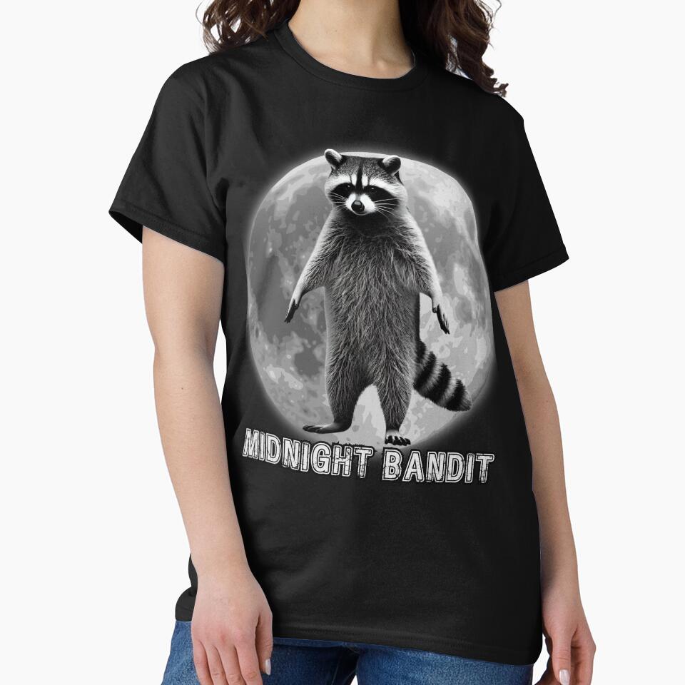 Midnight Bandit Raccoon Tee – Funny Moonlight Animal Design by BlankCanvasHaHa Hoodie, Sweatshirt | BlankRebels.com (Image 2)