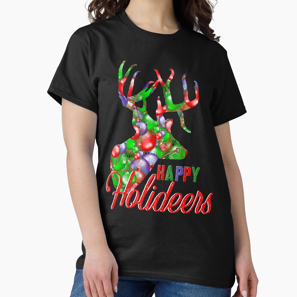 Christmas Deer, Happy Holiday Deer Hunting Design by LifeCrush T-Shirts, Hoodie, Sweatshirt | BlankRebels.com (Image 2)