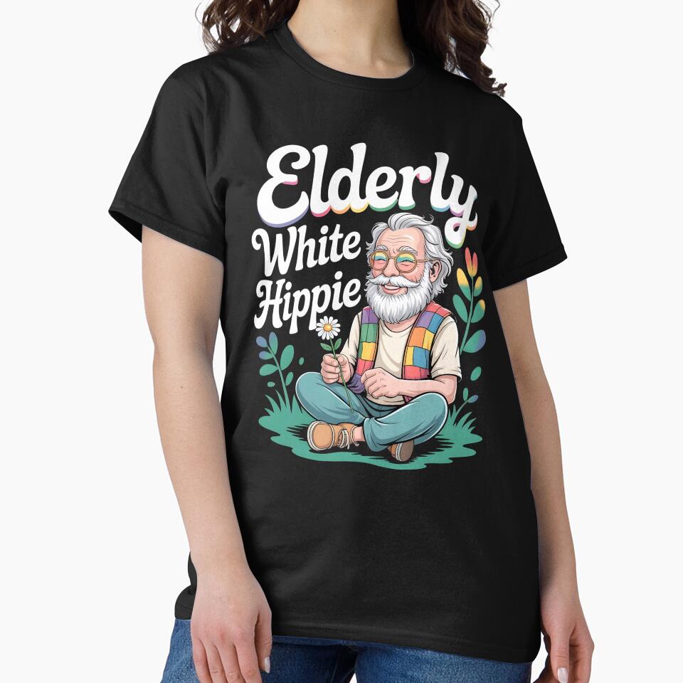 Elderly White Hippie by Redgiant87x T-Shirts, Hoodie, Sweatshirt | BlankRebels.com (Image 2)