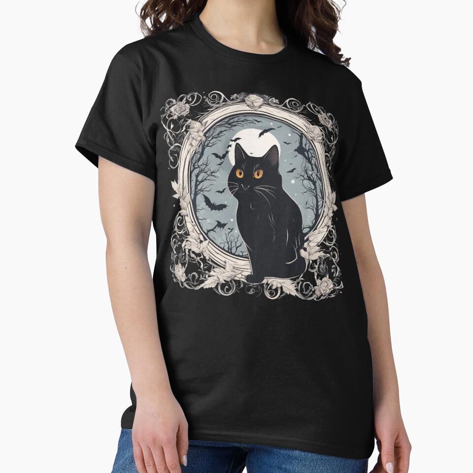 Night Moon Cat Orange Eyes by LuizSilva1983 T-Shirts, Hoodie, Sweatshirt | BlankRebels.com (Image 2)