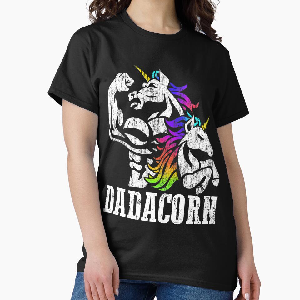 Dadacorn Fathers Day Gift for Dad of Unicorn Daughter by extraneousclose T-Shirts, Hoodie, Sweatshirt (Image 2)