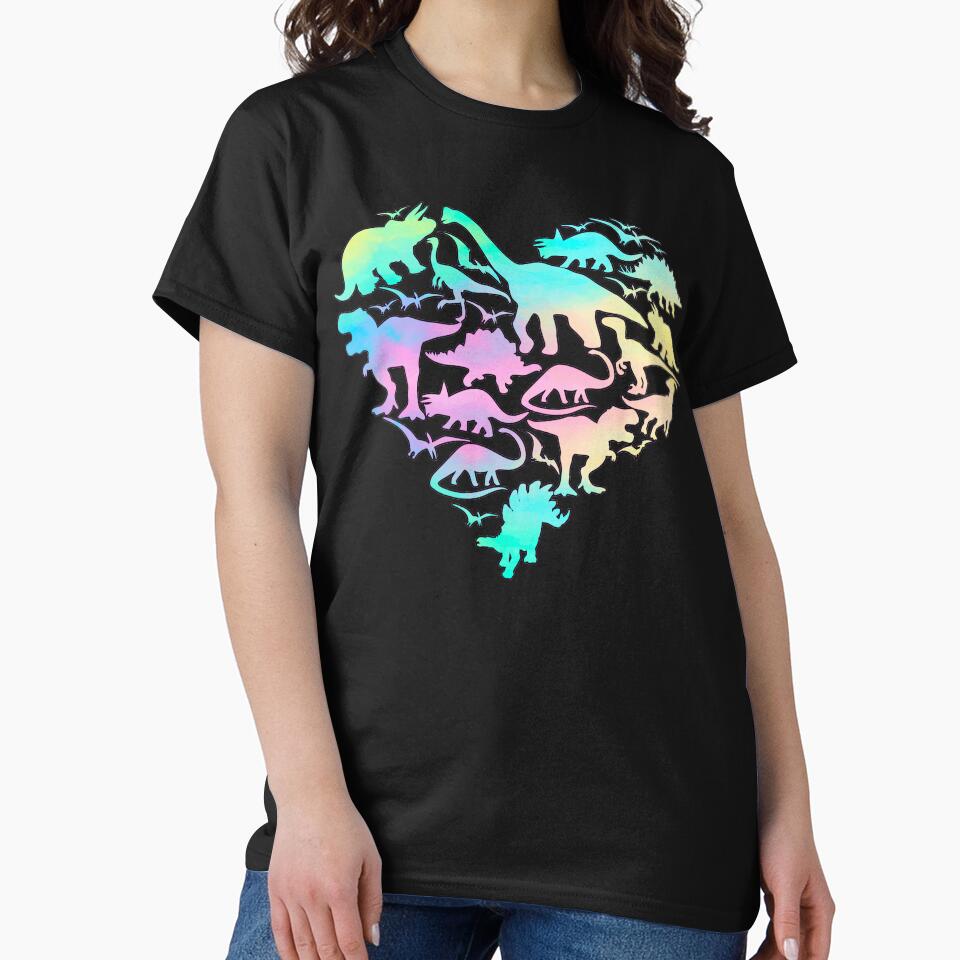 Dinosaur Lover Heart by PrettyPittie Shop T-Shirts, Hoodie, Sweatshirt | BlankRebels.com (Image 2)