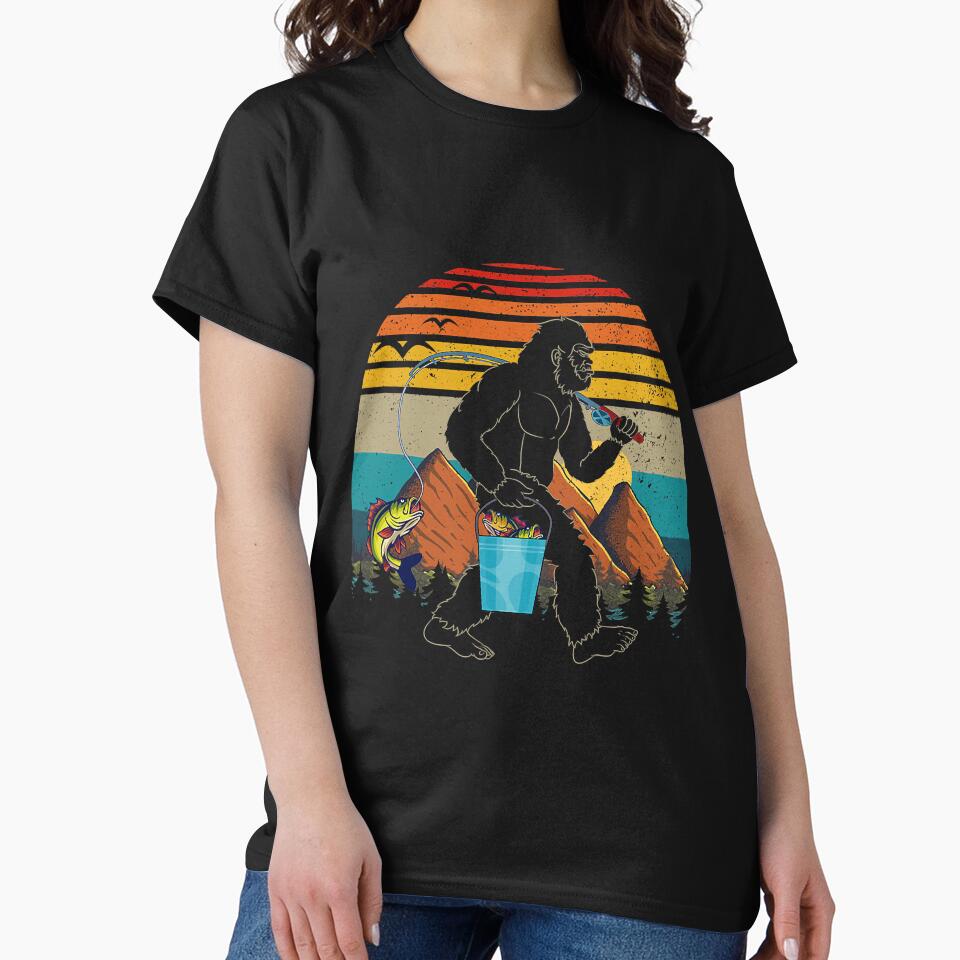 Vintage Bigfoot Fishing Night by YesterDayCheck T-Shirts, Hoodie, Sweatshirt | BlankRebels.com (Image 2)
