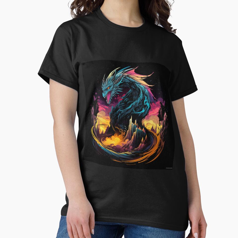 Fantasy Fiction - Psychedelic Dragon Art by Fantasy Masterpiece T-Shirts, Hoodie, Sweatshirt | BlankRebels.com (Image 2)