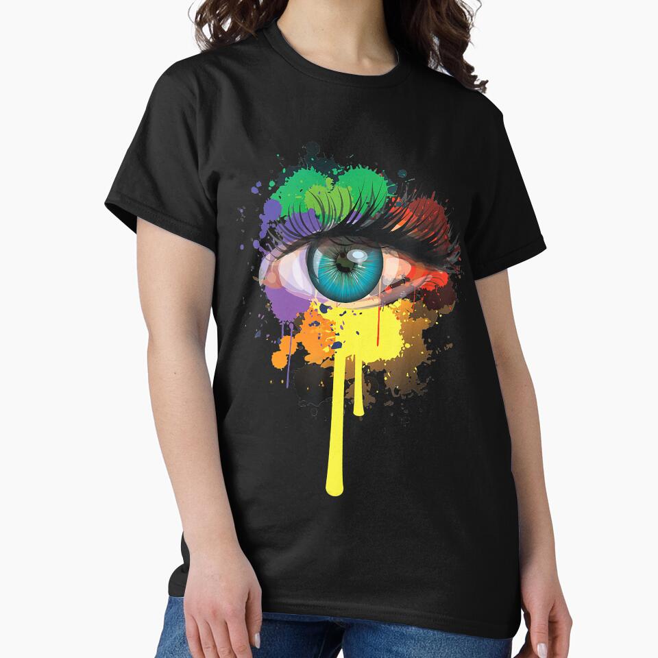 Rainbow Eye Shirt Cute Paint Splash LGBT Eye Gift by AntonetteSimo Hoodie, Sweatshirt | BlankRebels.com (Image 2)