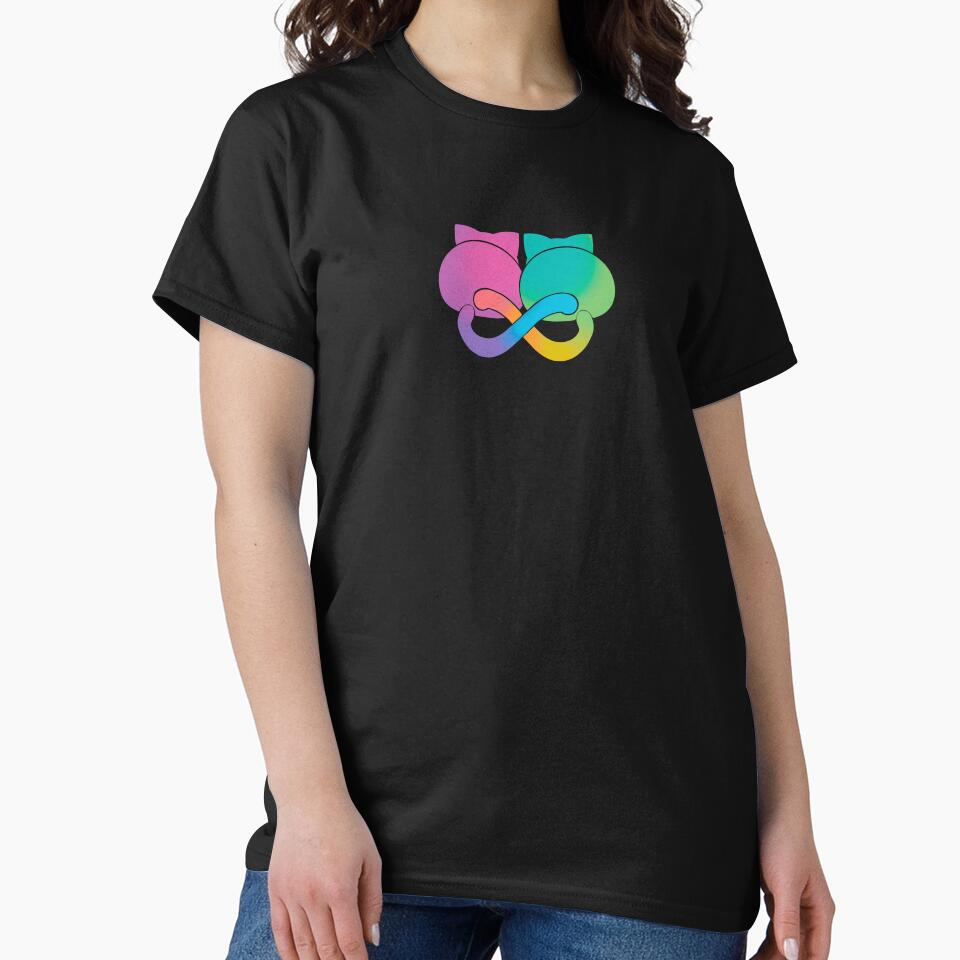 Neurodiversity Pride - Neurodiversity Ally Infinity Cats - BLACK by NDPride T-Shirts, Hoodie, Sweatshirt (Image 2)