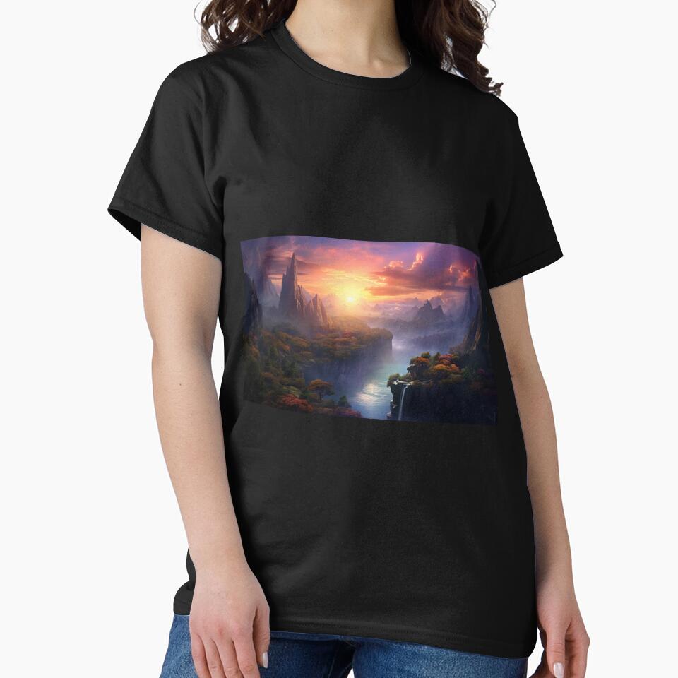 Fantasy Landscape - Echocrest Canyon by Fantasy Masterpiece T-Shirts, Hoodie, Sweatshirt | BlankRebels.com (Image 2)
