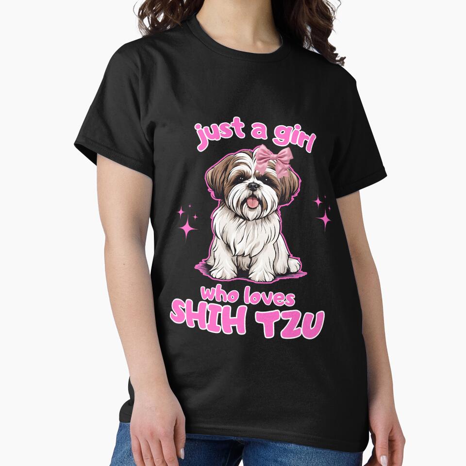 Just a girl who loves dogs Shih Tzu by GoodyPaws T-Shirts, Hoodie, Sweatshirt | BlankRebels.com (Image 2)
