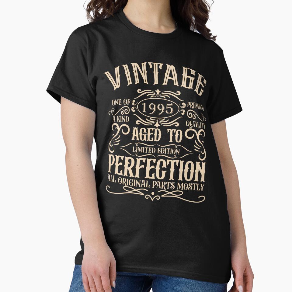 Born in 1995 vintage aged to perfection 30th birthday gift by Alexaltay T-Shirts, Hoodie, Sweatshirt (Image 2)