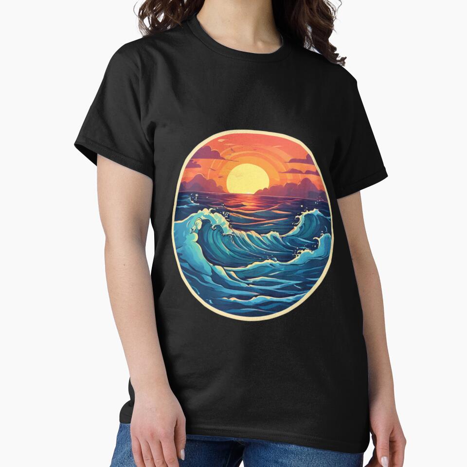 Sunrise Ocean Wave by Planetporridge T-Shirts, Hoodie, Sweatshirt | BlankRebels.com (Image 2)