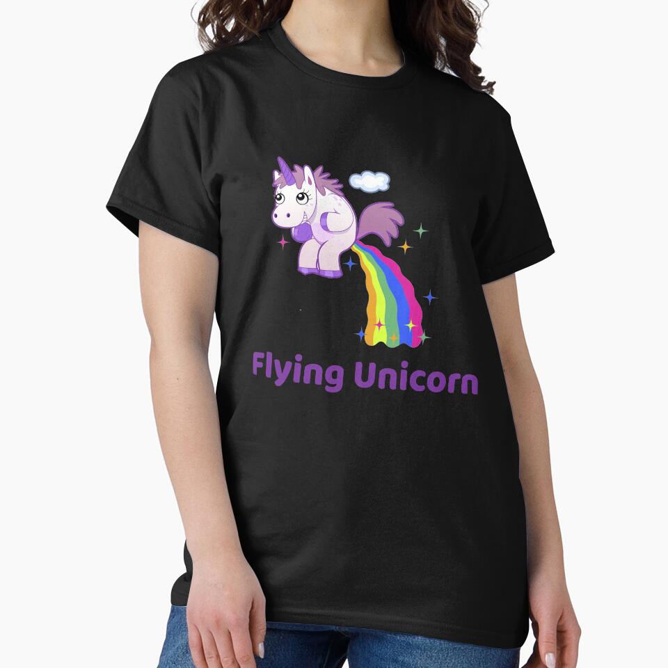 Funny Flying Unicorn Cute Unicorn Pooping Rainbow Unicorn Rainbow by enjoytheshirt T-Shirts, Hoodie, Sweatshirt (Image 2)
