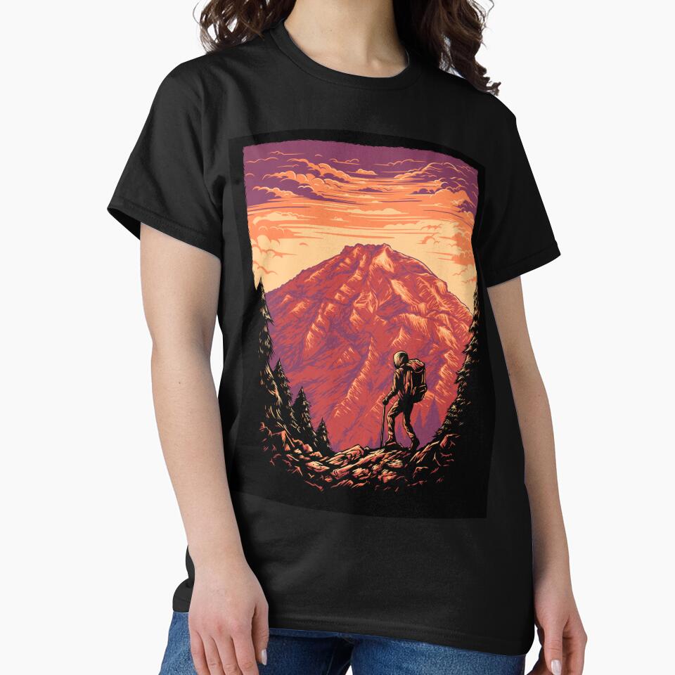 Hiking Mountain Illustration by Peekonet T-Shirts, Hoodie, Sweatshirt | BlankRebels.com (Image 2)