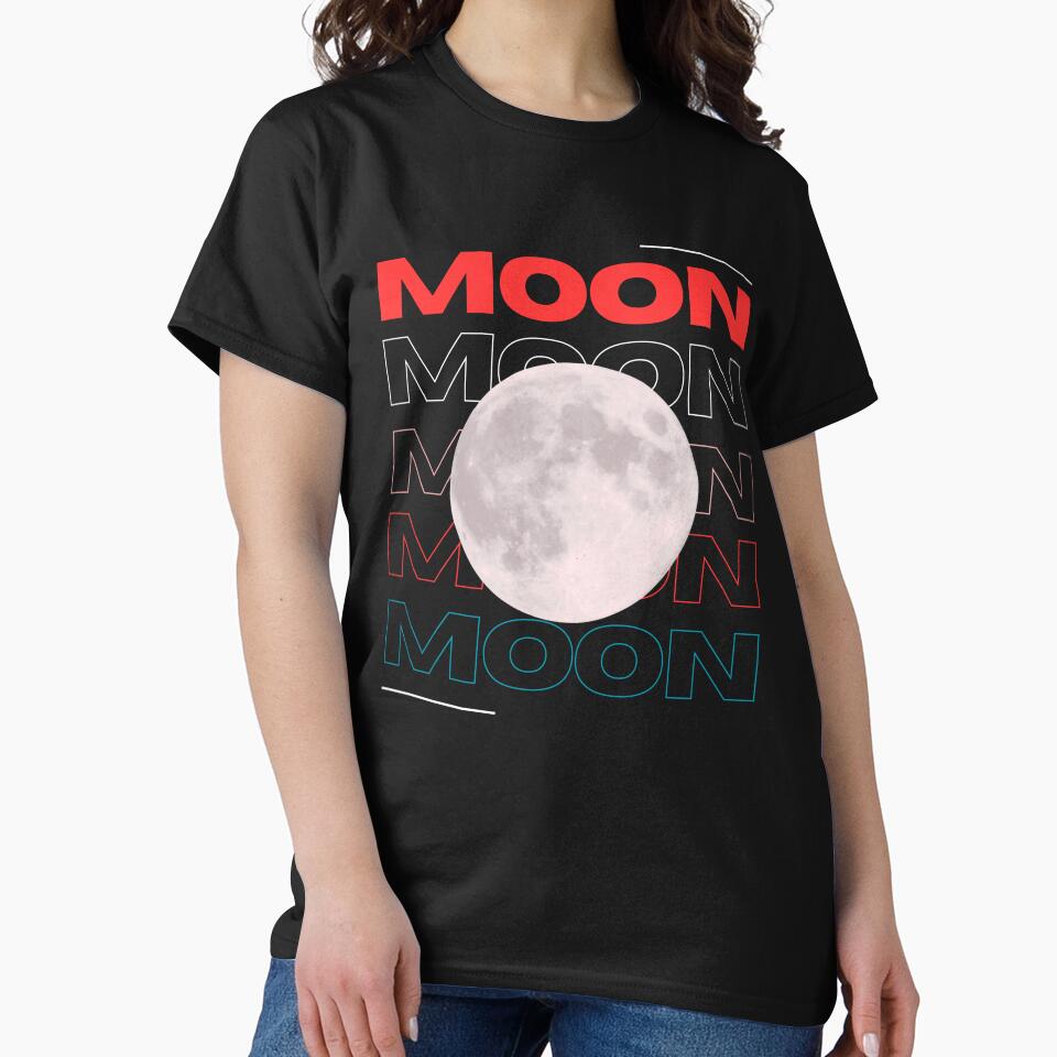 Moon Phase Retro Typography - Celestial Stacked Design by PACS0011 T-Shirts, Hoodie, Sweatshirt | BlankRebels.com (Image 2)