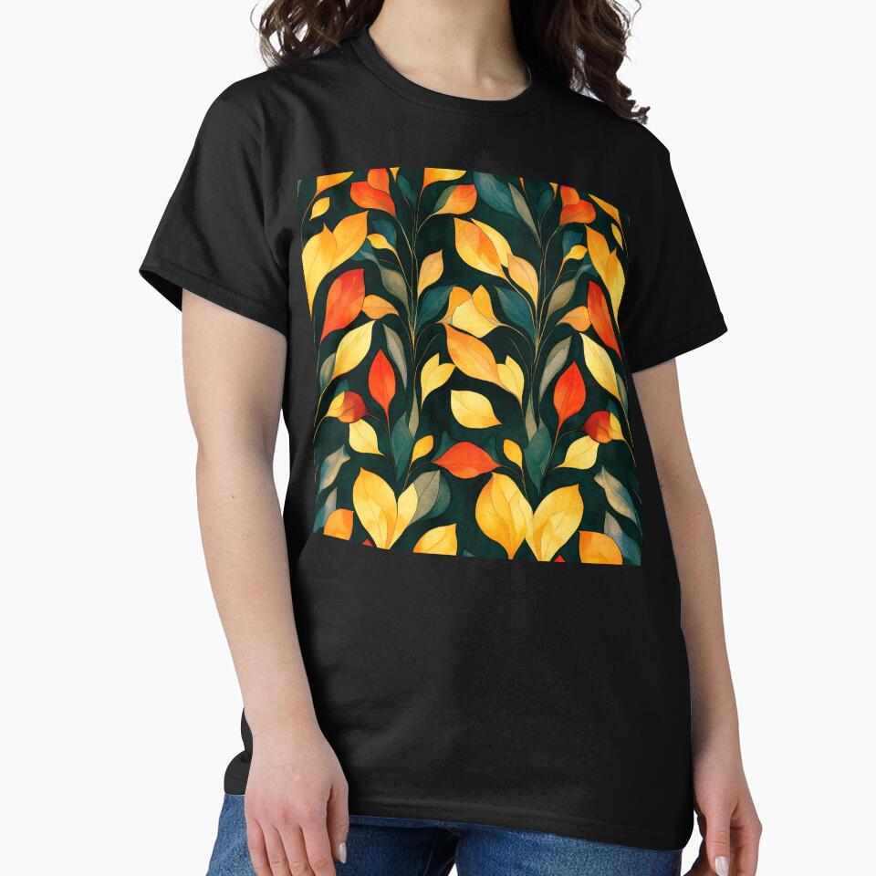 Boho Exquisite Yellow, Orange, And Teal Leaves Design by DEC02