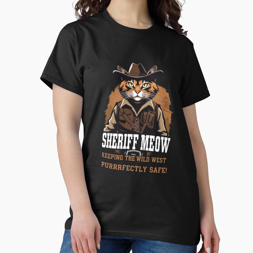 Sheriff Meow – Wild West Cat Cowboy by McPurrface T-Shirts, Hoodie, Sweatshirt | BlankRebels.com (Image 2)