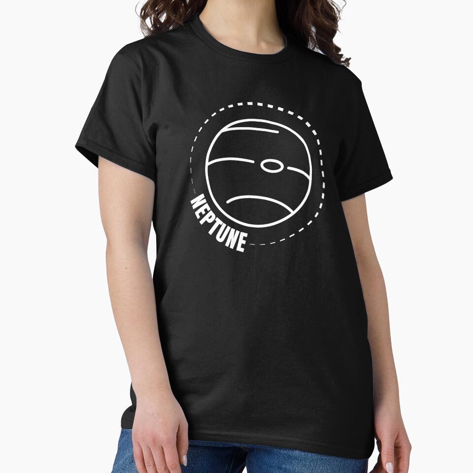 Planet Neptune (WHITE DESIGN) by EleannaInSpace T-Shirts, Hoodie, Sweatshirt | BlankRebels.com (Image 2)