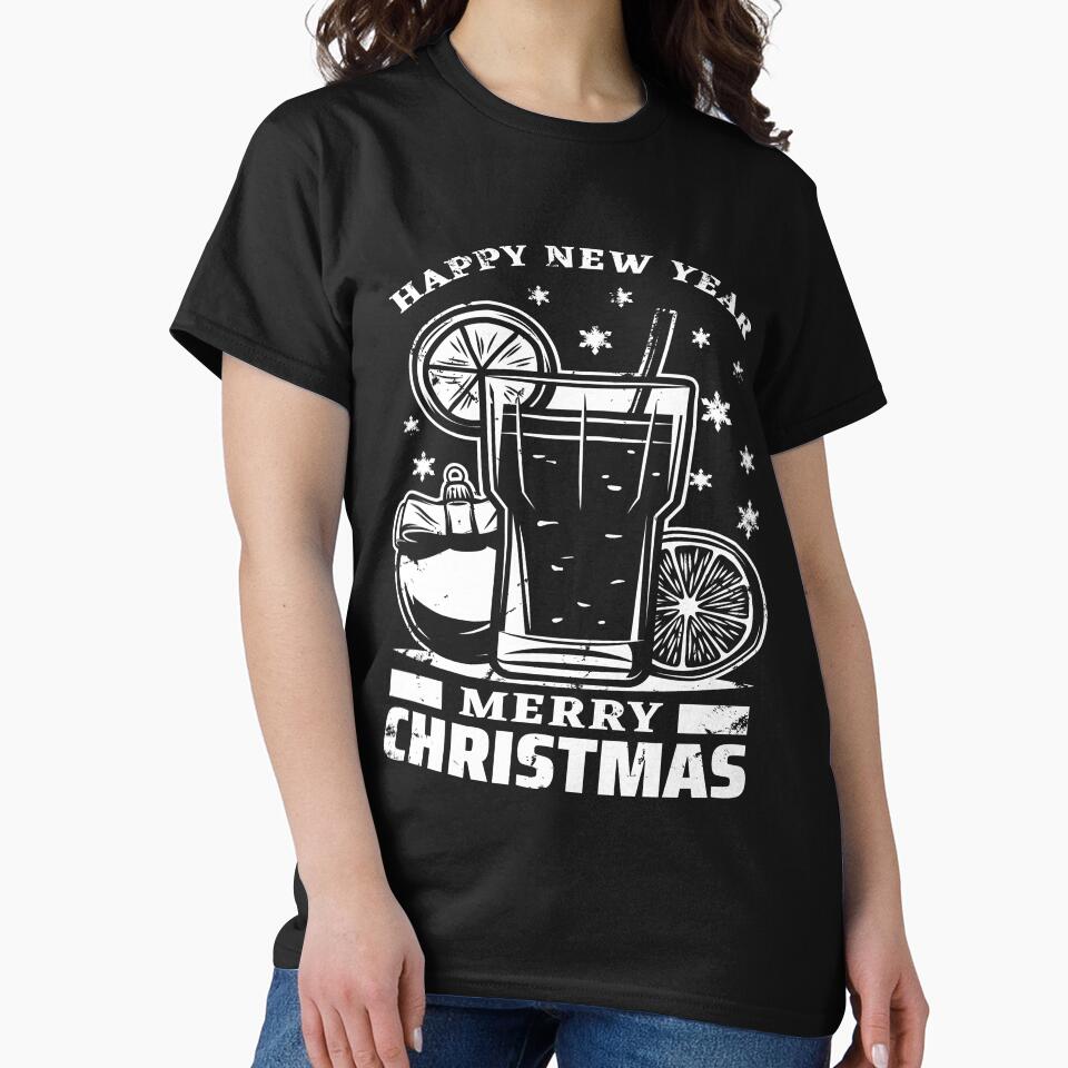 Christmas holiday with inscriptions cocktail lemon essential t-shirt by ougraz24 Hoodie, Sweatshirt (Image 2)