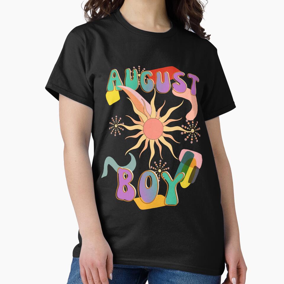 Retro August Boy Vintage Design by my-green-gecko T-Shirts, Hoodie, Sweatshirt | BlankRebels.com (Image 2)