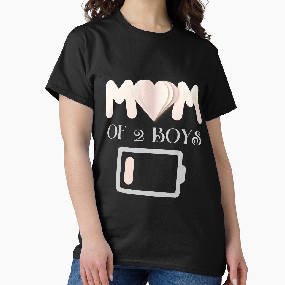 Mom of 2 Boys low battery by Alieso T-Shirts, Hoodie, Sweatshirt | BlankRebels.com (Image 2)