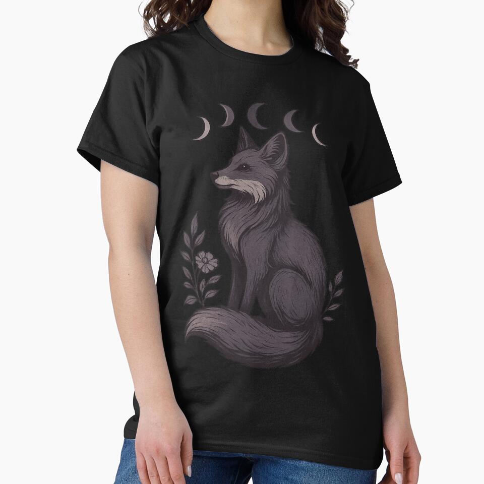 Moon Phase Fox Spirit by Mouraludia T-Shirts, Hoodie, Sweatshirt | BlankRebels.com (Image 2)