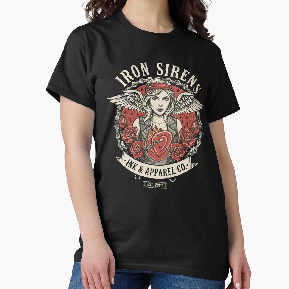 Iron Sirens Ink & Apparel - Vintage Biker Tattoo by Rhythm Thru Art T-Shirts, Hoodie, Sweatshirt | BlankRebels.com (Image 2)