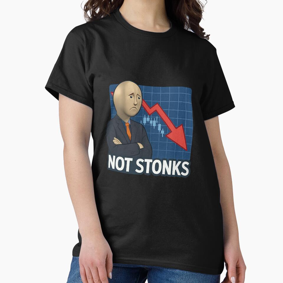Not Stonks Meme Man Design by Bratak T-Shirts, Hoodie, Sweatshirt | BlankRebels.com (Image 2)