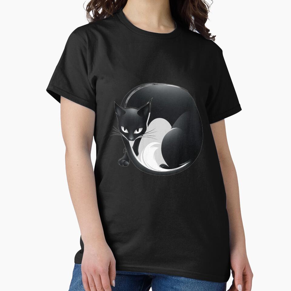 cute funny cat black cat symbol of yin and yang, cute cat,cute funny,funny cat by Expressions-Sel